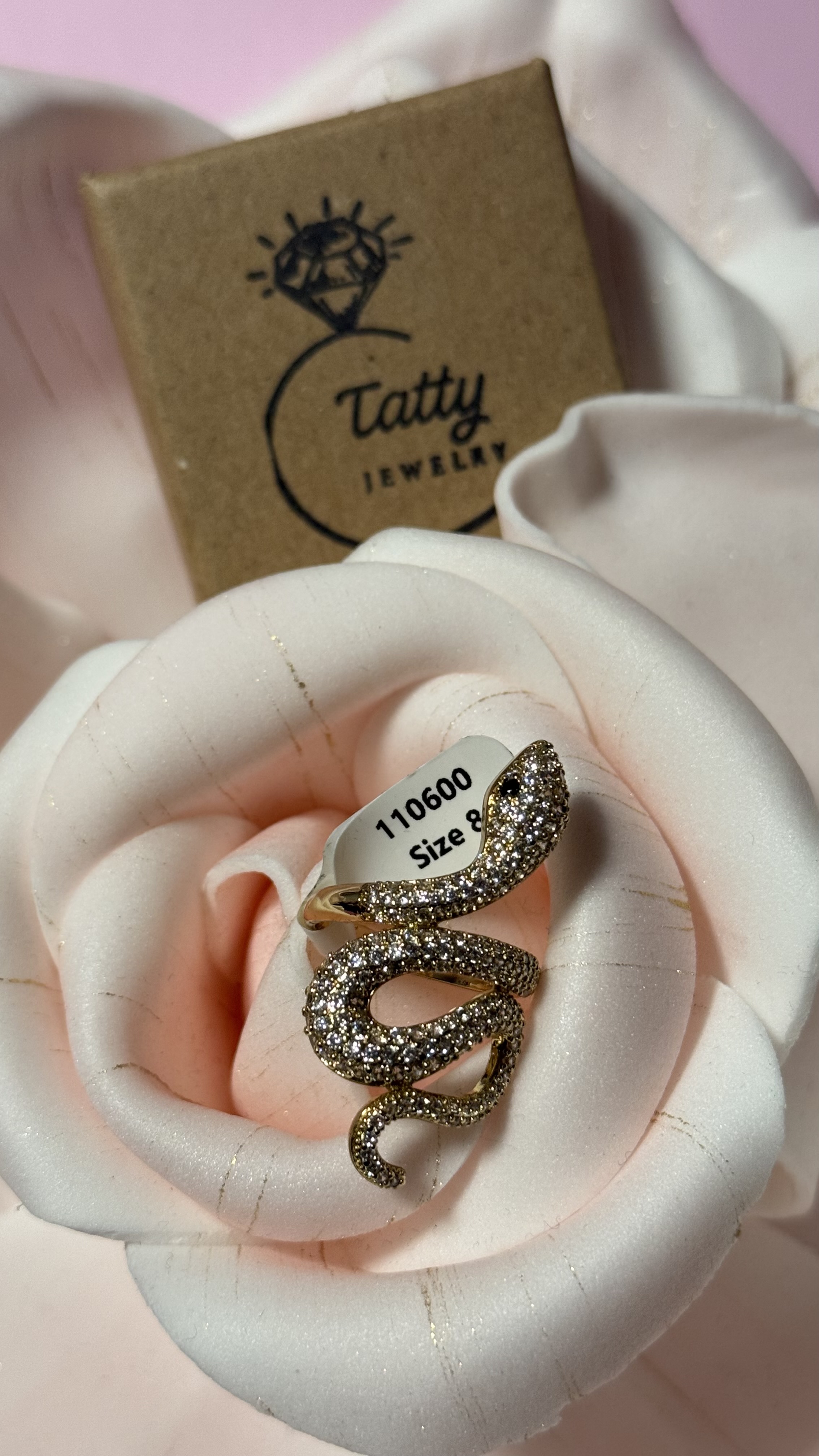 Snake ring Gold plated 14k
