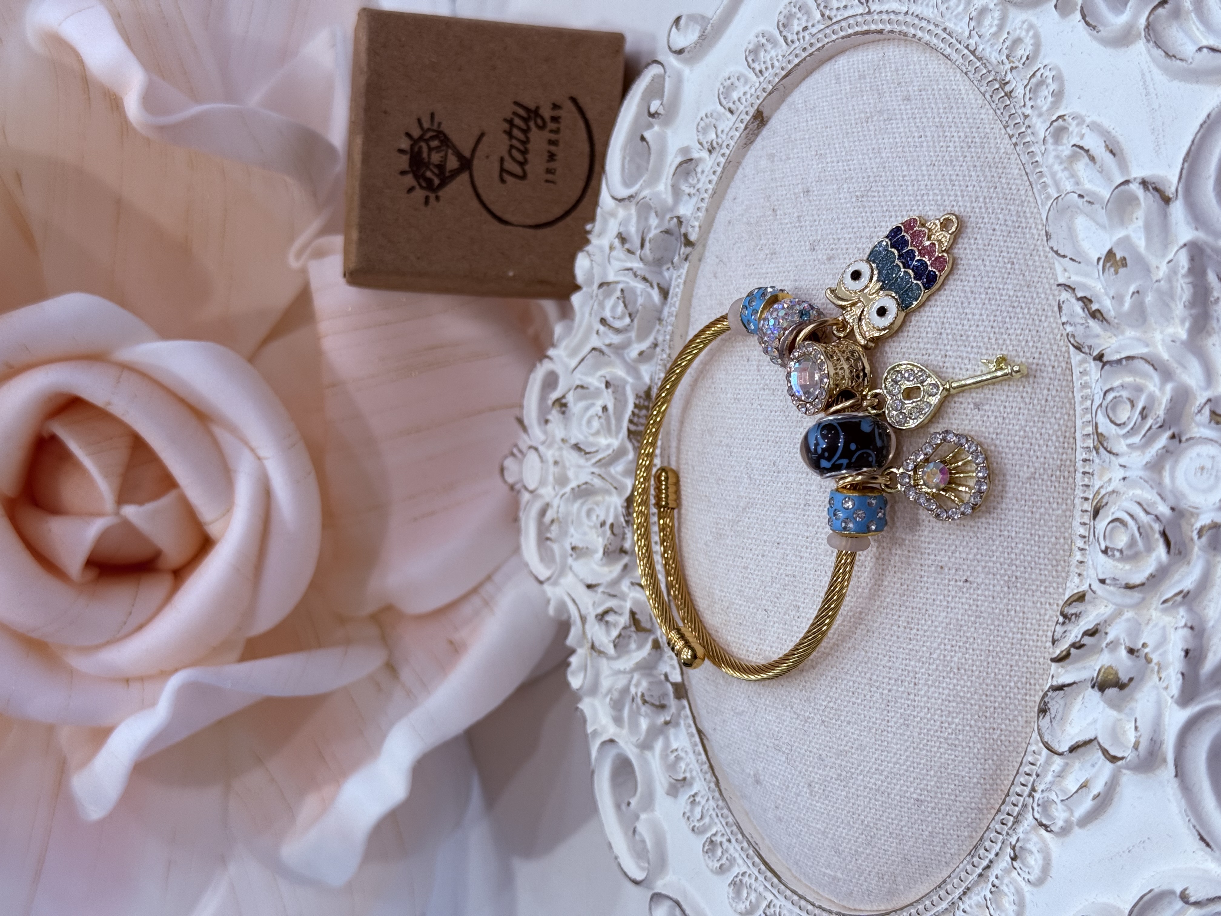 Owl Charms Bracelet Gold Plated
