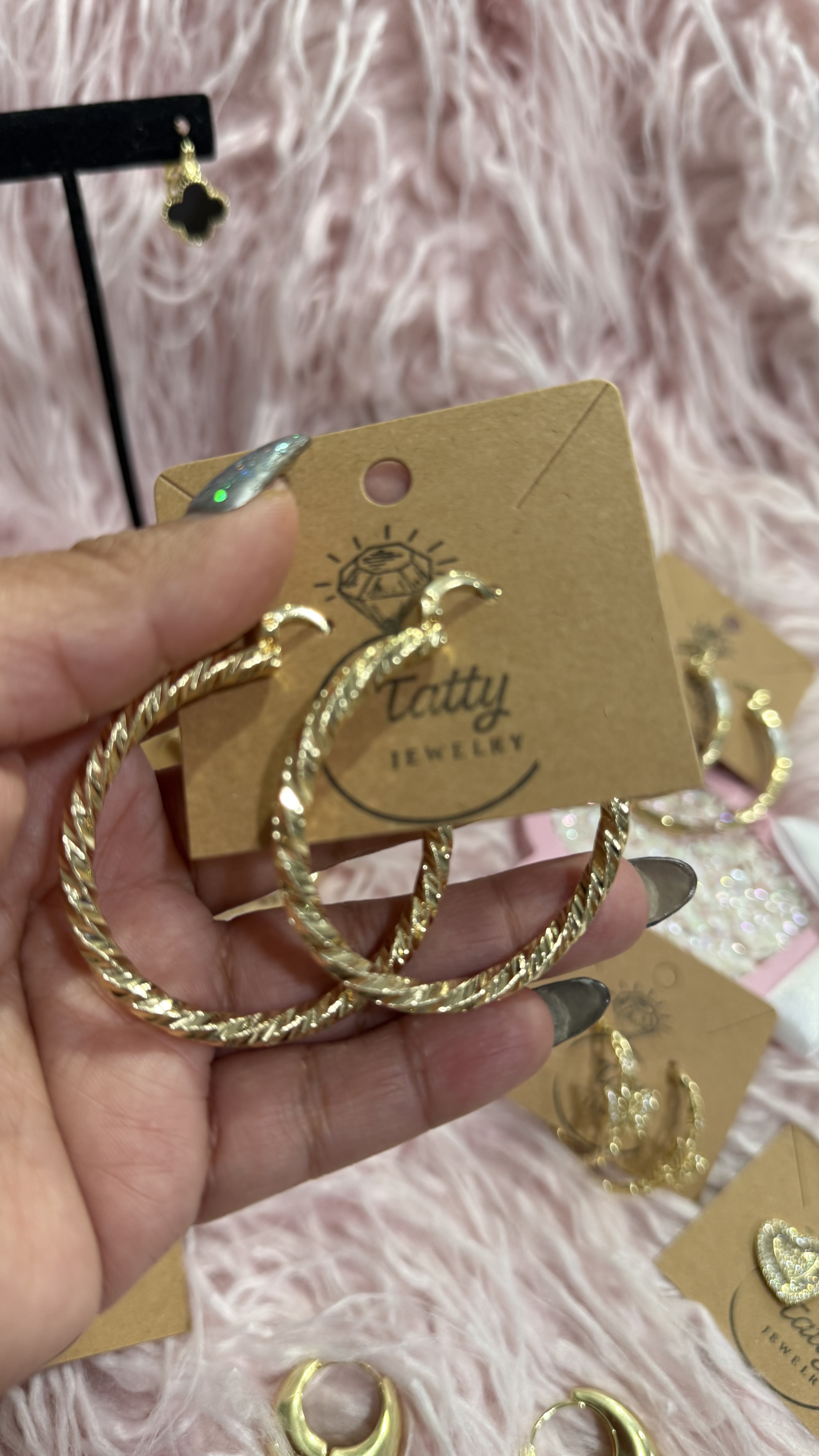 Braided Design Hoop Gold Plated